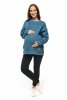 MijaCulture - 3 in 1 oversize maternity and nursing sweatshirt Miley M020 Petrol Blue